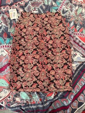 LuLaRoe Black and Red Paisley Pencil Skirt